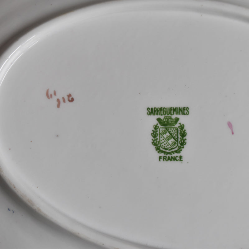 Antique oval platter Sarreguemines Minton