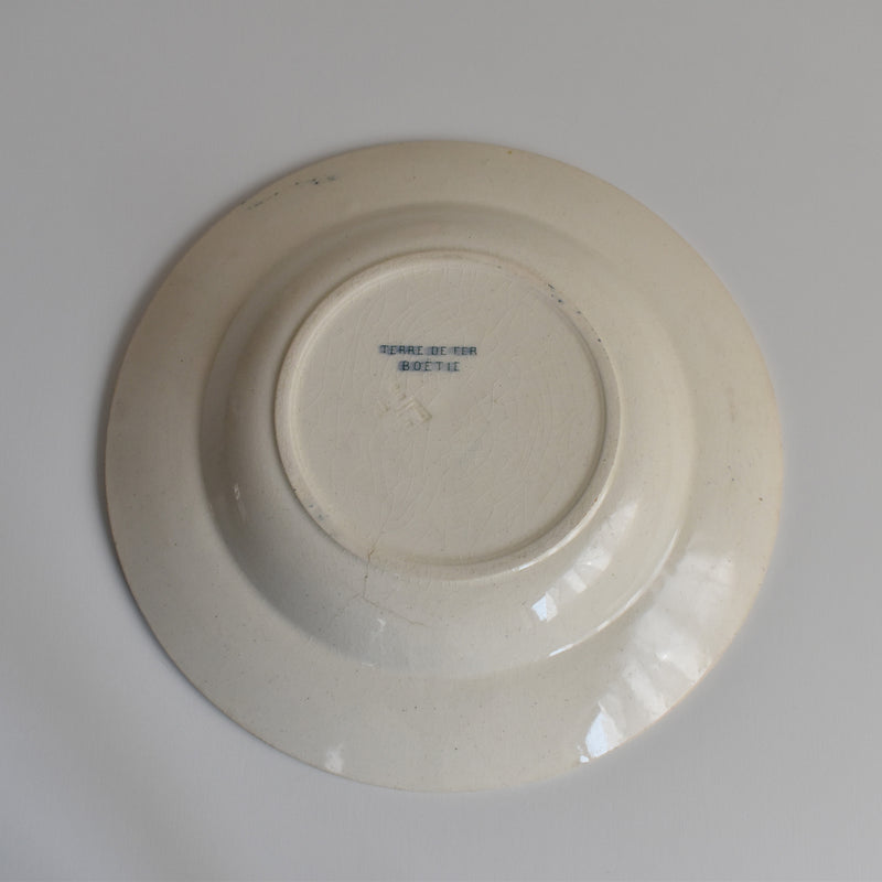 Antique deep plate TERRE DE FER Boëtie D