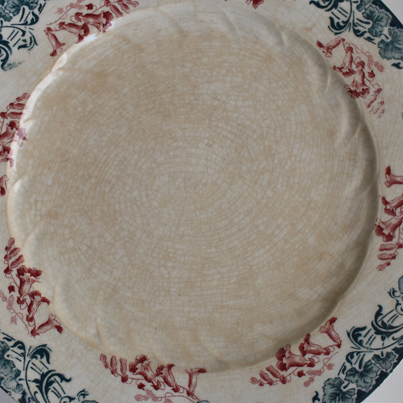 Antique Plate Longwy Carmen F
