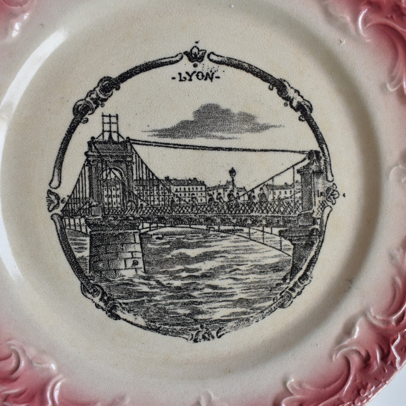 Antique Decorative Plate, FF Pequignot, Lyon A