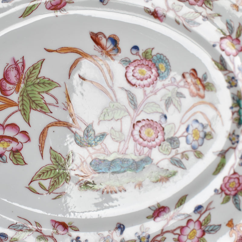 Antique oval platter Sarreguemines Minton