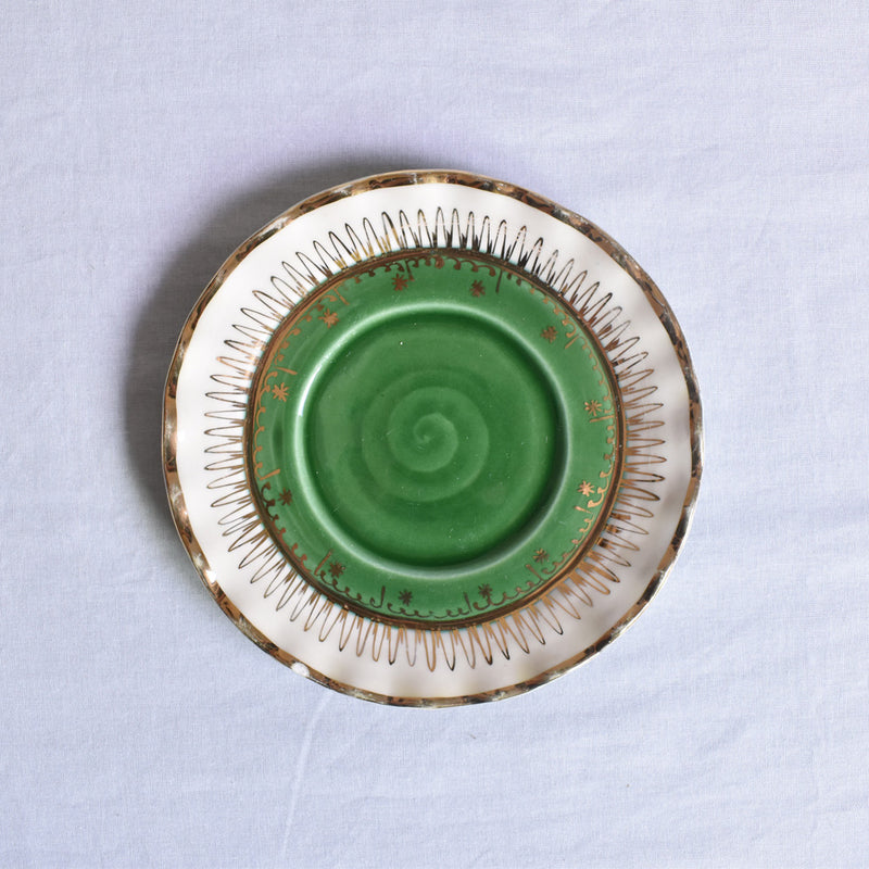 ア.ドラサンヴァル A.Dressinval チョコレートカップソーサー グリーン