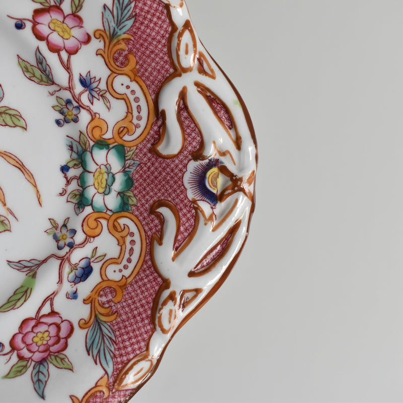 Antique oval platter Sarreguemines Minton