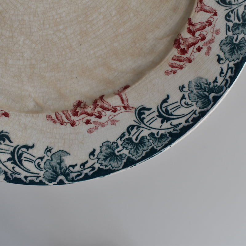 Antique Plate Longwy Carmen F