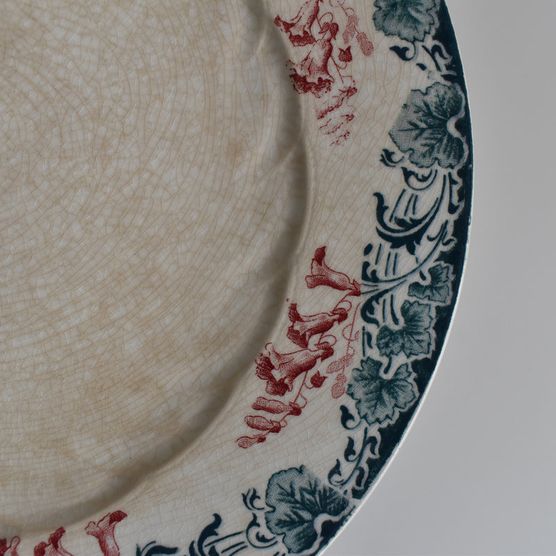 Antique Plate Longwy Carmen F
