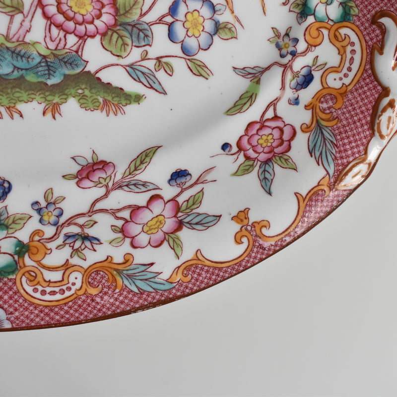 Antique oval platter Sarreguemines Minton
