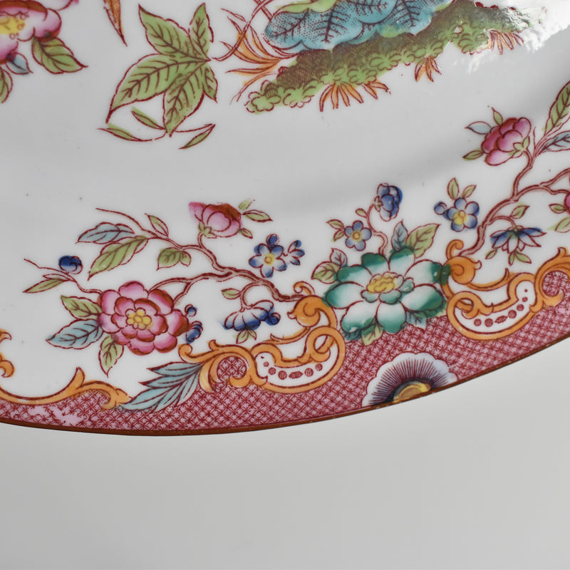 Antique oval platter Sarreguemines Minton
