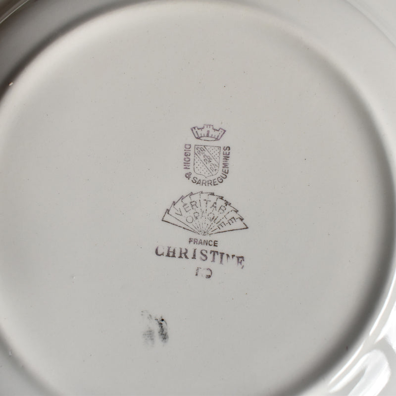 Vintage deep plate Digoin & Sarreguemines Christine C