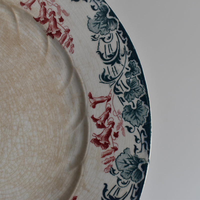 Antique Plate Longwy Carmen F