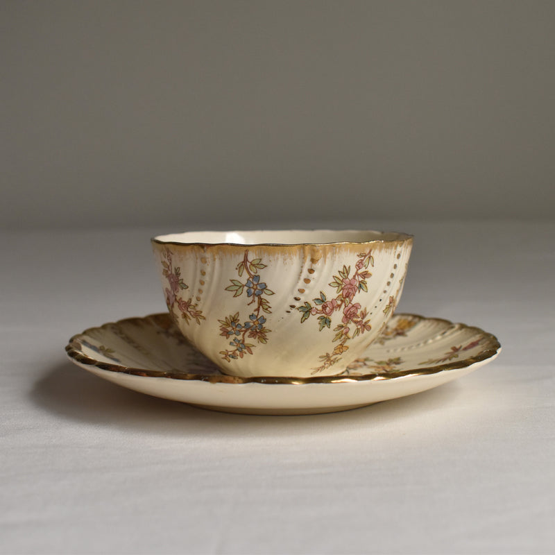 Antique Cup & Saucer U&C Sarreguemines Louis XV C