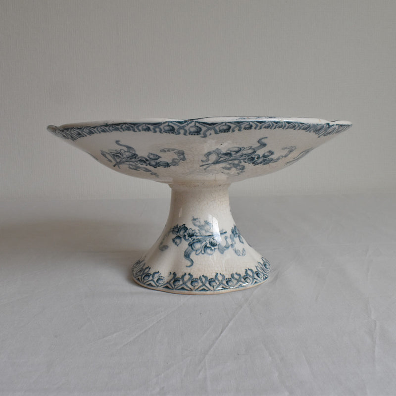 Antique Compotier Longwy Muguet (Lily of the Valley) A