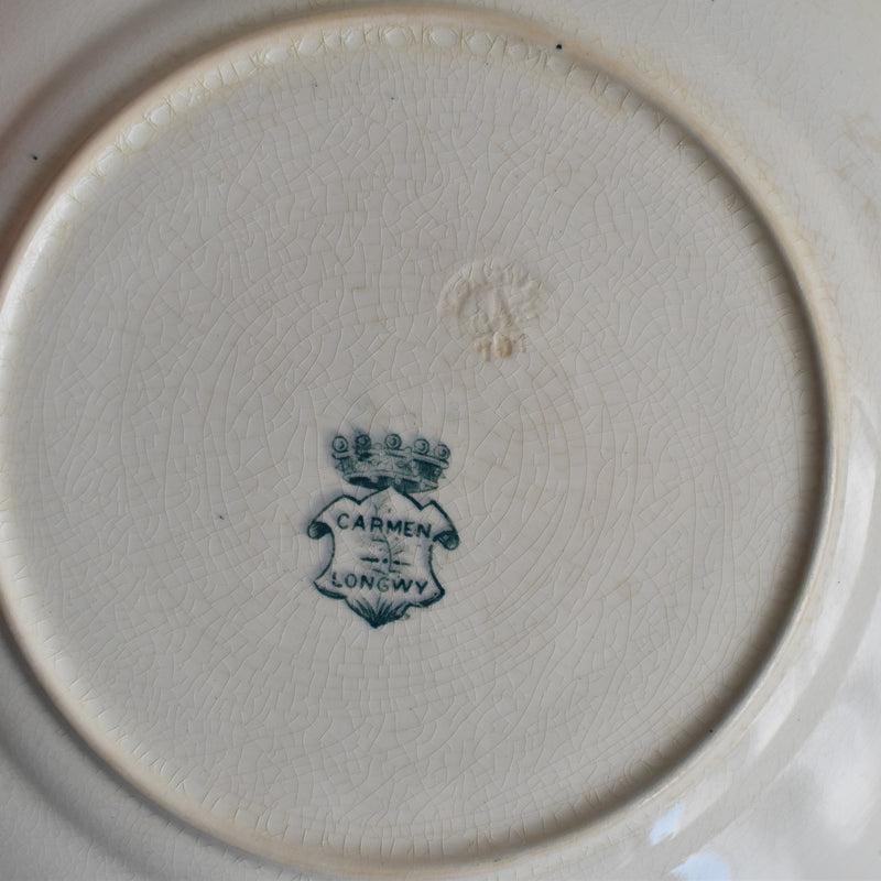 Antique Plate Longwy Carmen G