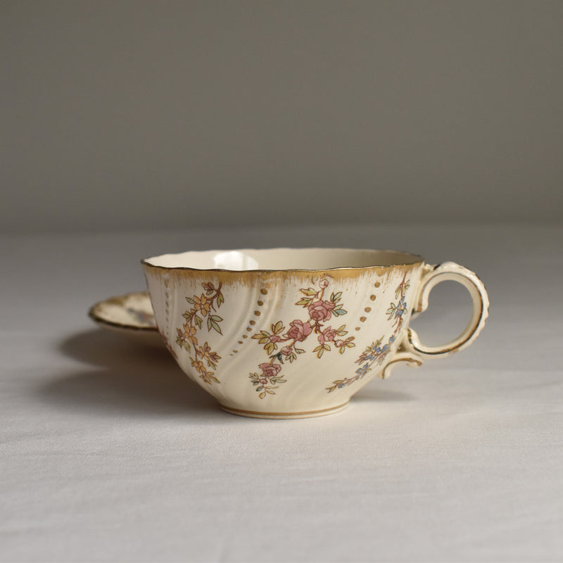 Antique Cup & Saucer U&C Sarreguemines Louis XV C