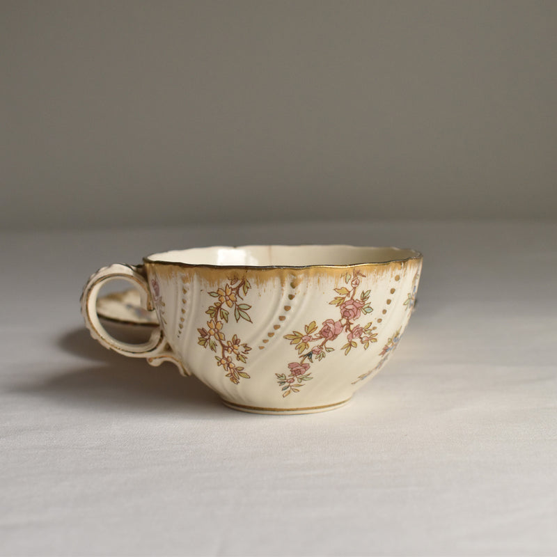 Antique Cup & Saucer U&C Sarreguemines Louis XV C