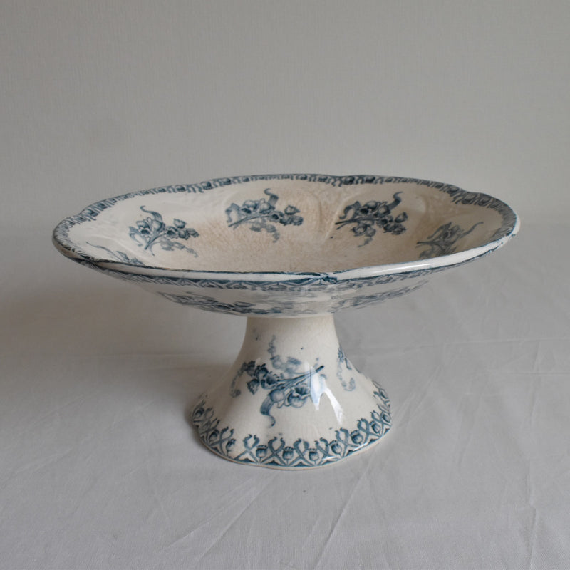 Antique Compotier Longwy Muguet (Lily of the Valley) A
