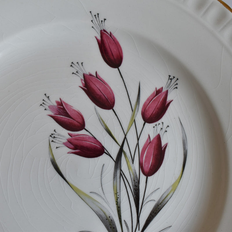 Vintage Dessert Plate, Gien, Tulipes C