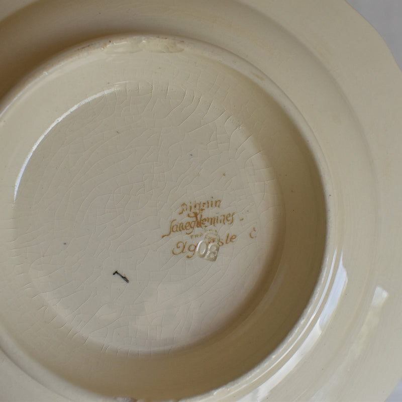 Vintage Digoin & Sarreguemines Footed Plate A