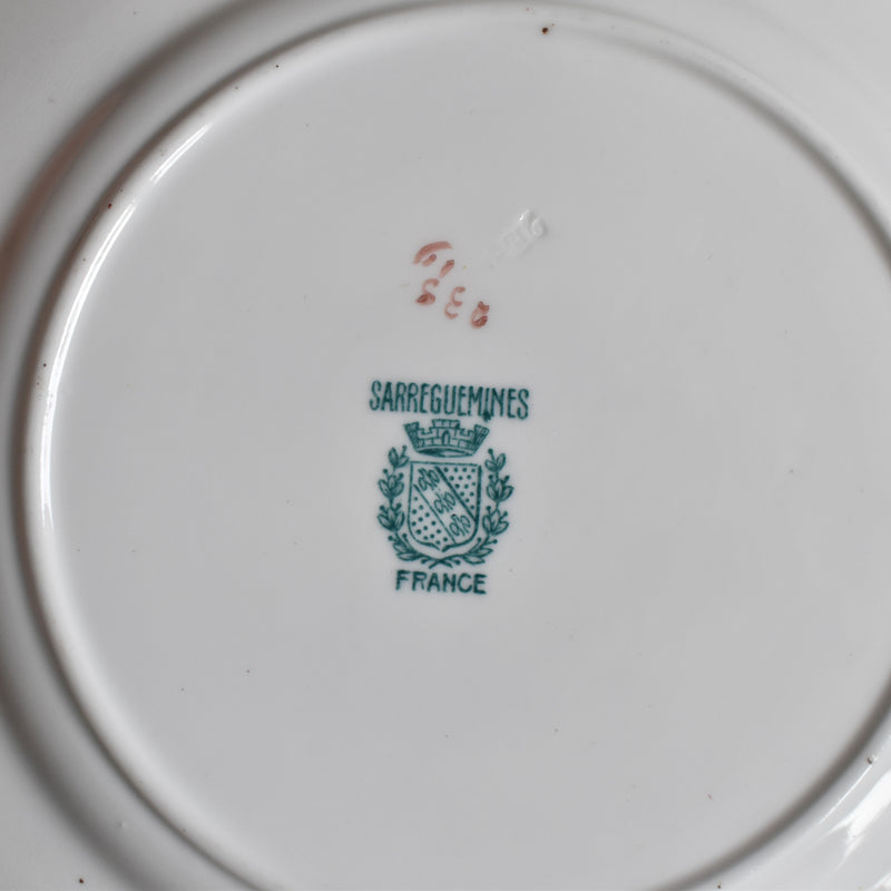 Antique Dessert Plate Sarreguemines Minton Pink 235 A