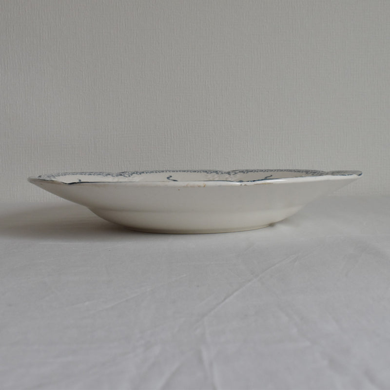 Antique Round Deep Plate, Longwy Muguet (Lily of the Valley)