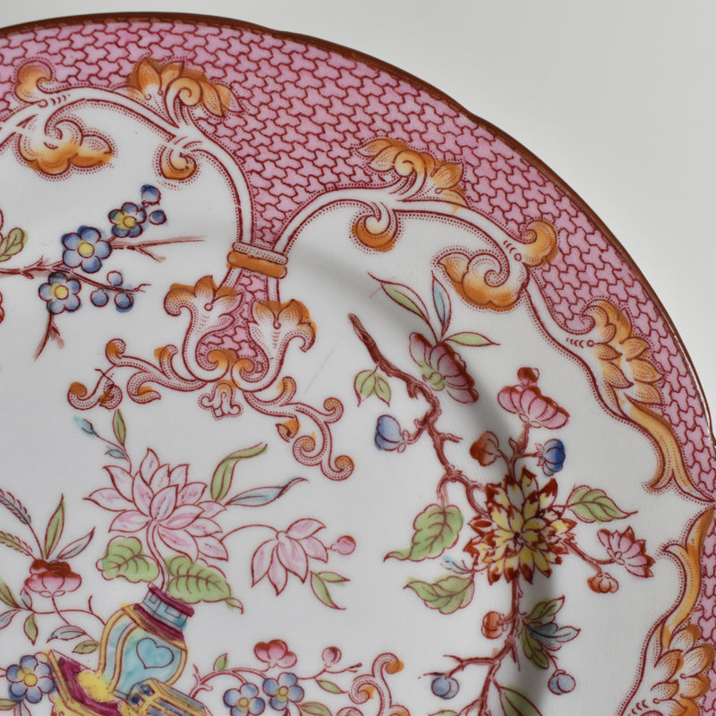 Antique Dessert Plate Sarreguemines Minton Pink 235 A
