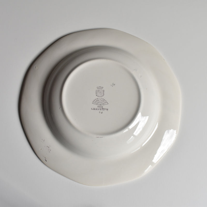 Vintage Deep Plate Digoin & Sarreguemines Christine D