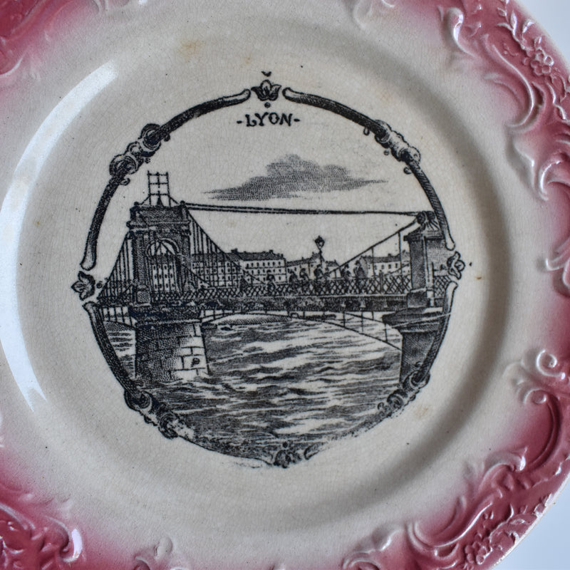 Antique Decorative Plate, F.F. Pecsonne, Lyon B