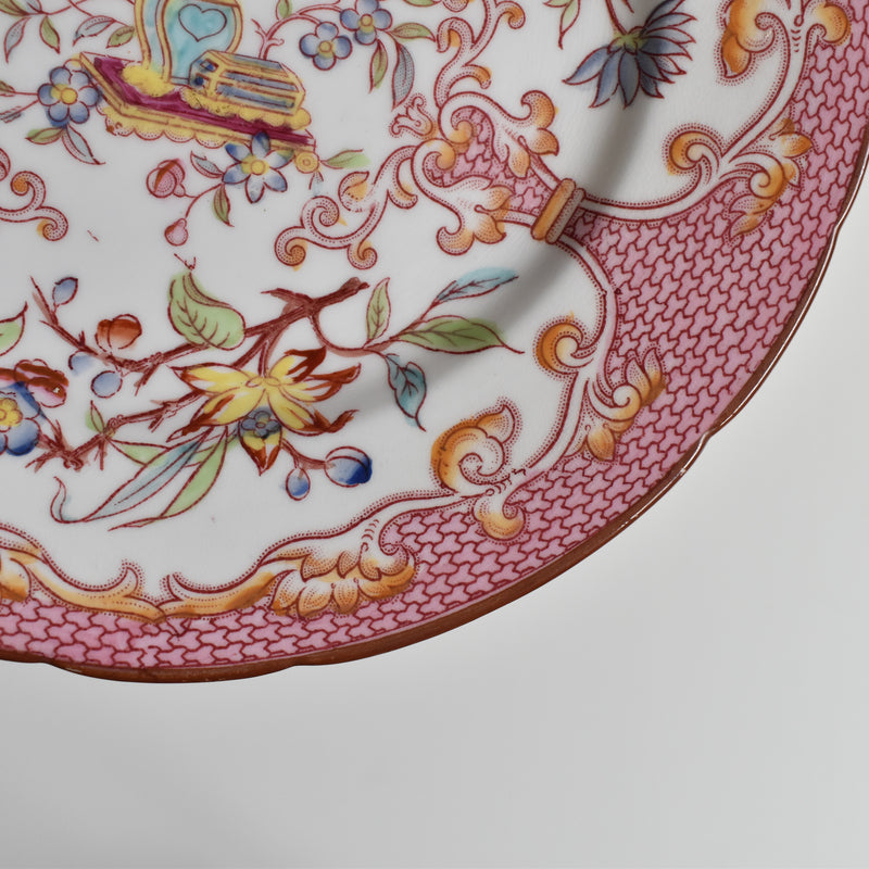 Antique Dessert Plate Sarreguemines Minton Pink 235 A