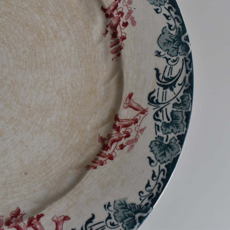 Antique Plate Longwy Carmen G