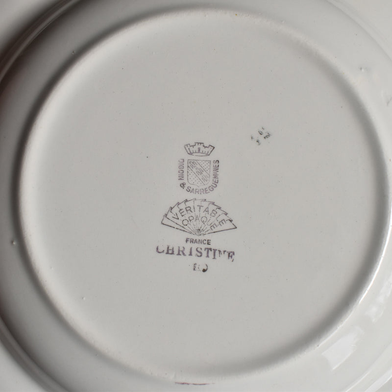 Vintage Deep Plate Digoin & Sarreguemines Christine D