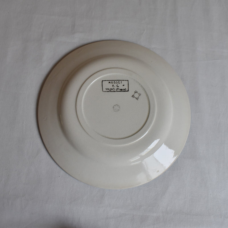 Antique dessert plate Sarreguemines Musset B