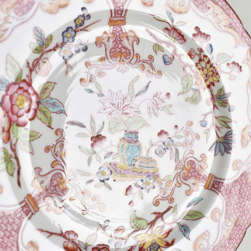 Antique Dessert Plate Sarreguemines Minton Pink 235 A