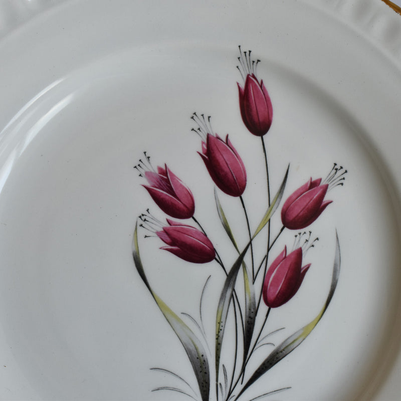 Vintage dessert plate Gien Tulipes D