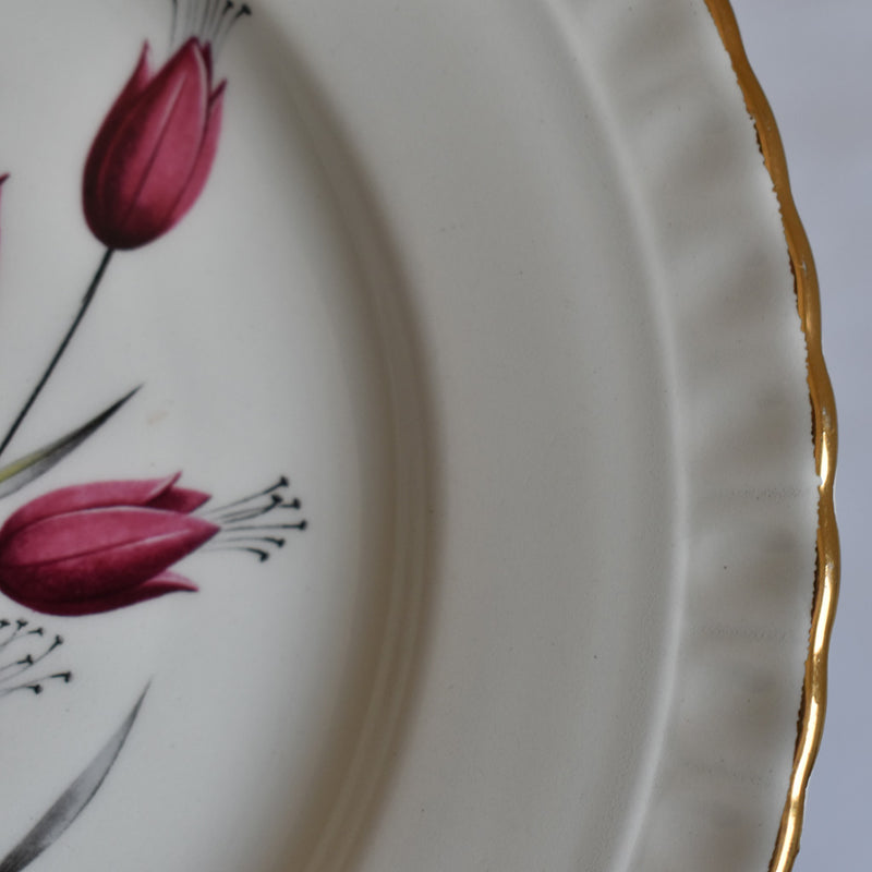 Vintage dessert plate Gien Tulipes D