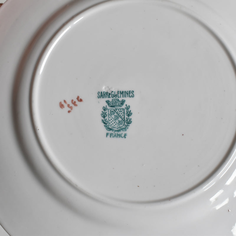 Antique Dessert Plate Sarreguemines Minton Pink 235 B