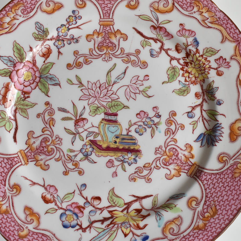 Antique Dessert Plate Sarreguemines Minton Pink 235 B