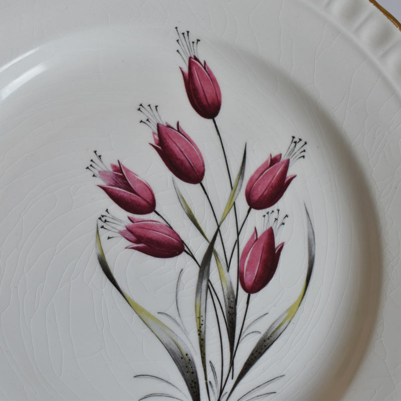 Vintage dessert plate Gien Tulipes E