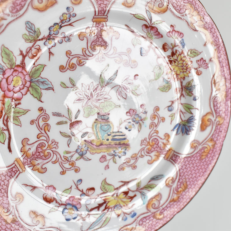 Antique Dessert Plate Sarreguemines Minton Pink 235 B