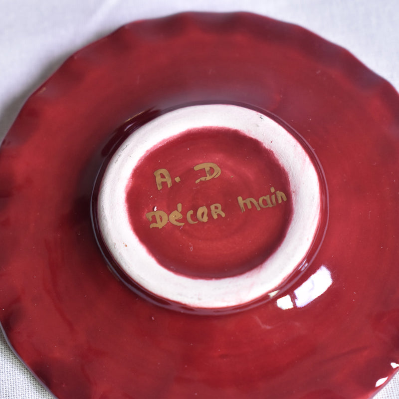 ア.ドラサンヴァル A.Dressinval ミニカップ＆ソーサー  レッド