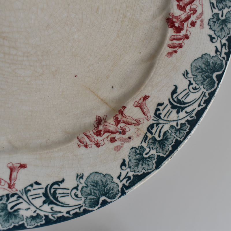 Antique Plate Longwy Carmen H
