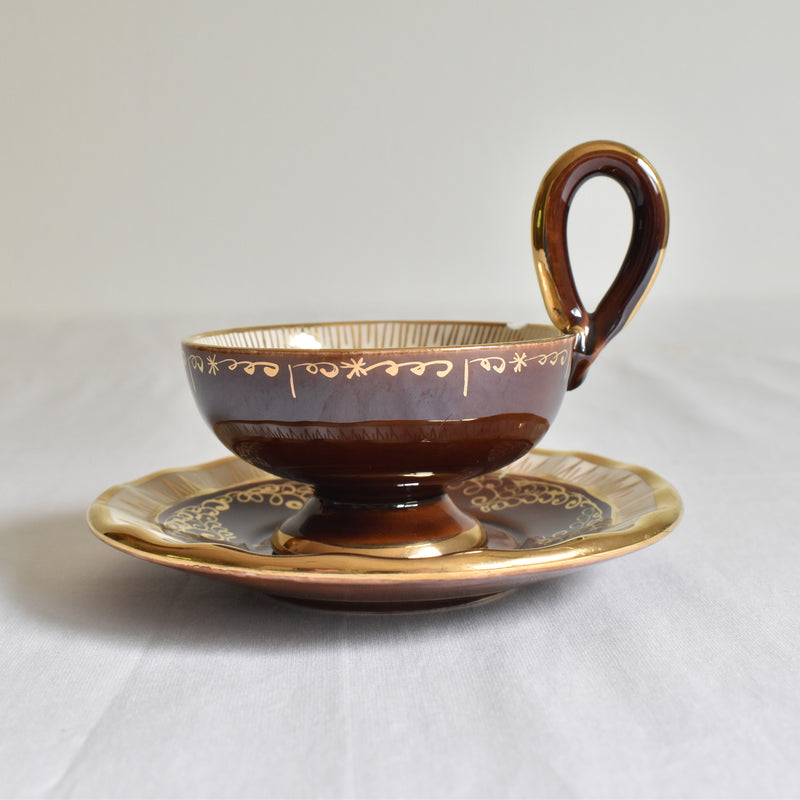 ア.ドラサンヴァル A.Dressinval コーヒーカップ＆ソーサー ブラウン