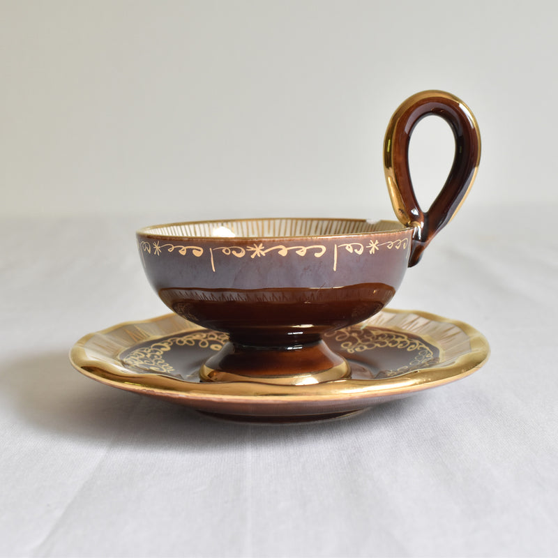 ア.ドラサンヴァル A.Dressinval コーヒーカップ＆ソーサー ブラウン