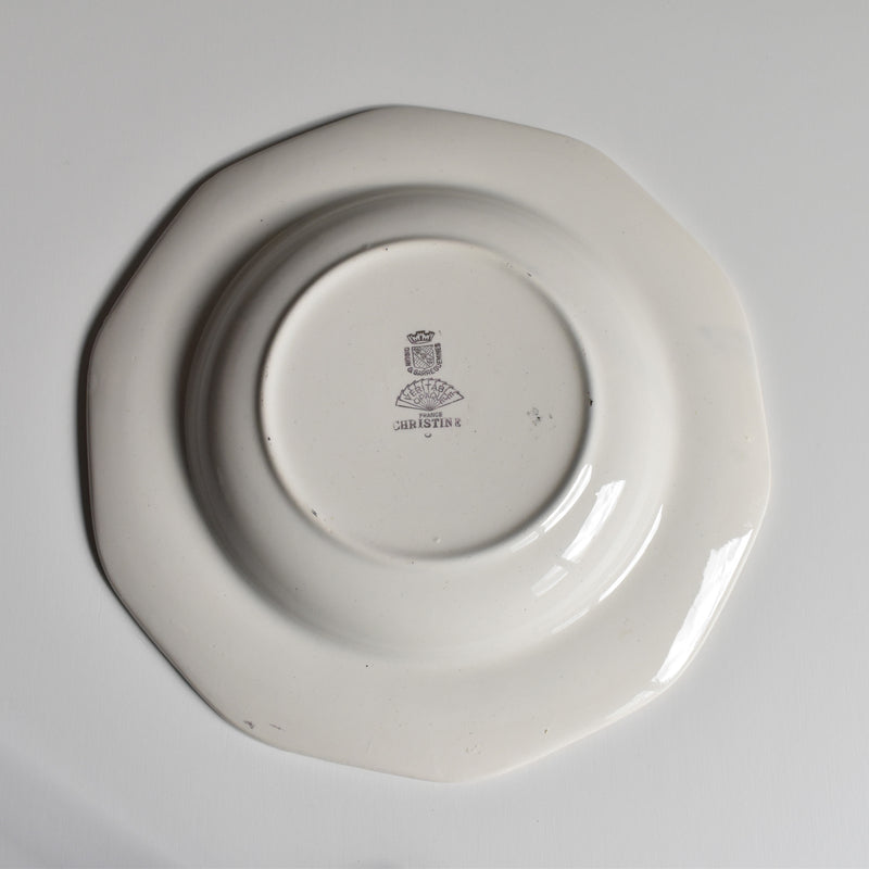 Vintage Deep Plate Digoin & Sarreguemines Christine E