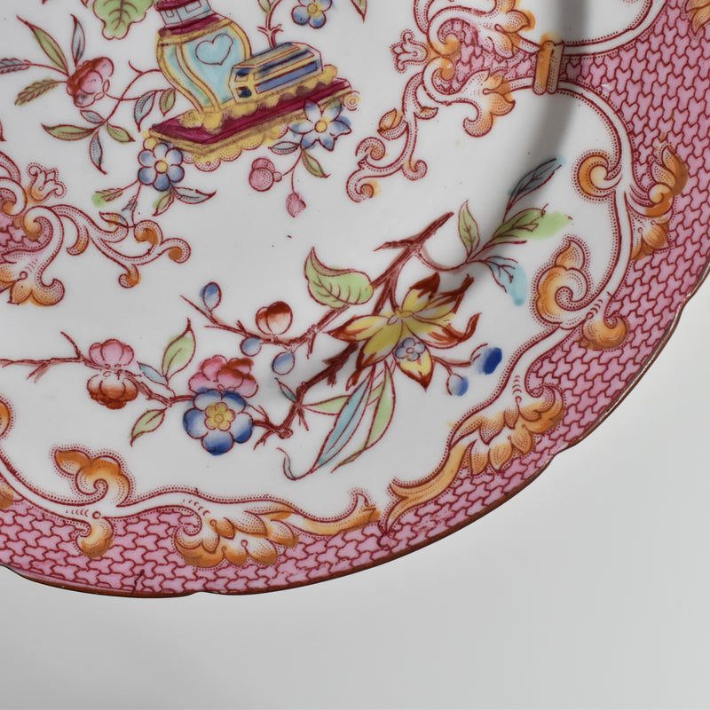 Antique Dessert Plate Sarreguemines Minton Pink 235 B