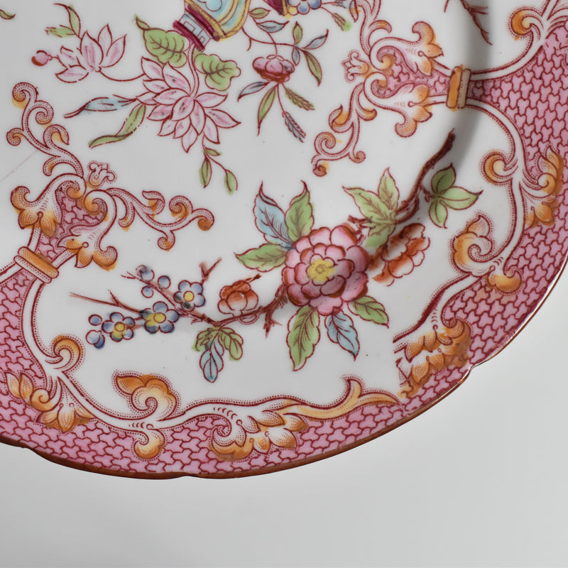 Antique Dessert Plate Sarreguemines Minton Pink 235 B