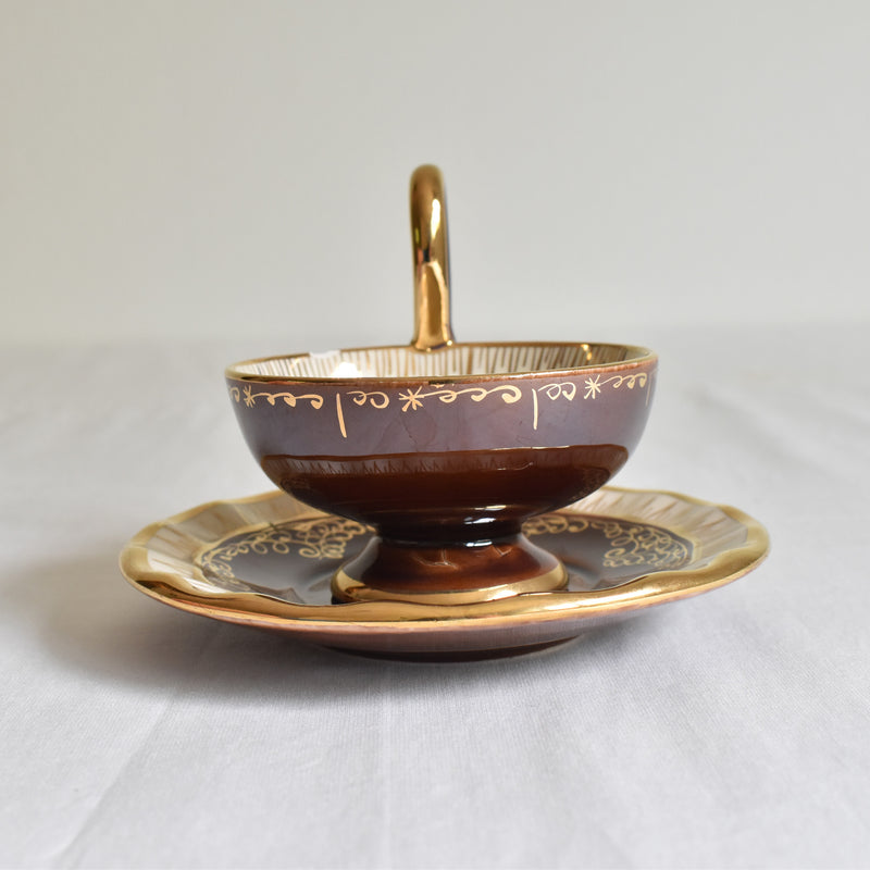 ア.ドラサンヴァル A.Dressinval コーヒーカップ＆ソーサー ブラウン