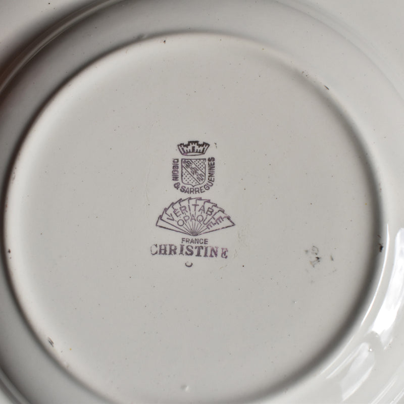 Vintage Deep Plate Digoin & Sarreguemines Christine E