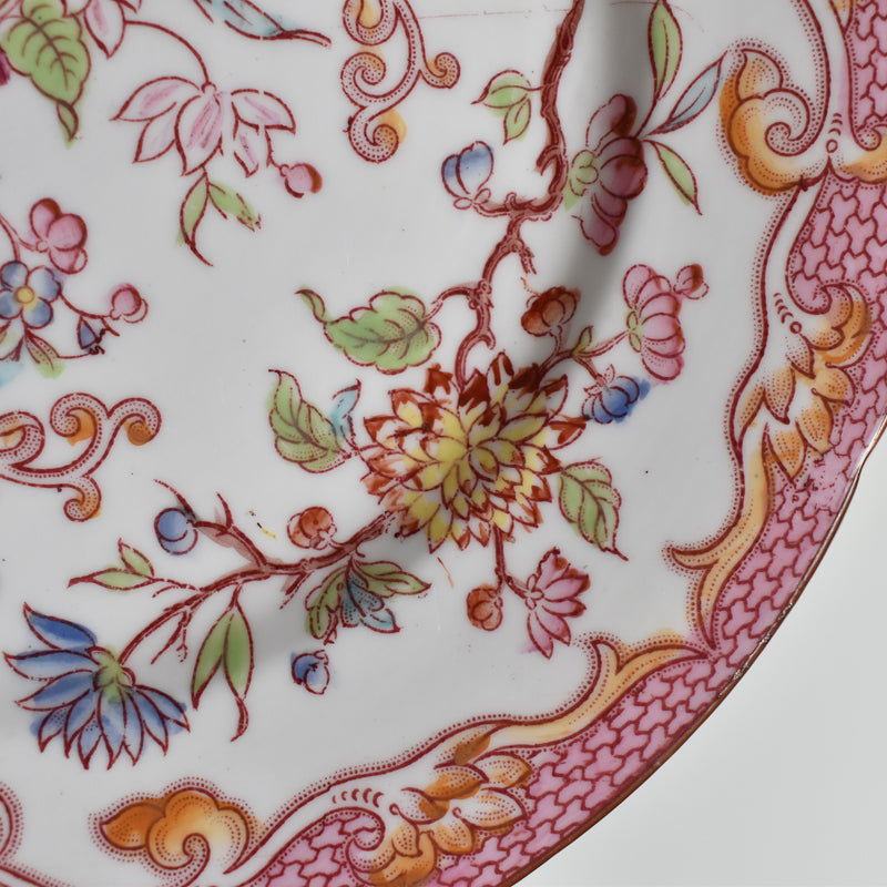 Antique Dessert Plate Sarreguemines Minton Pink 235 B