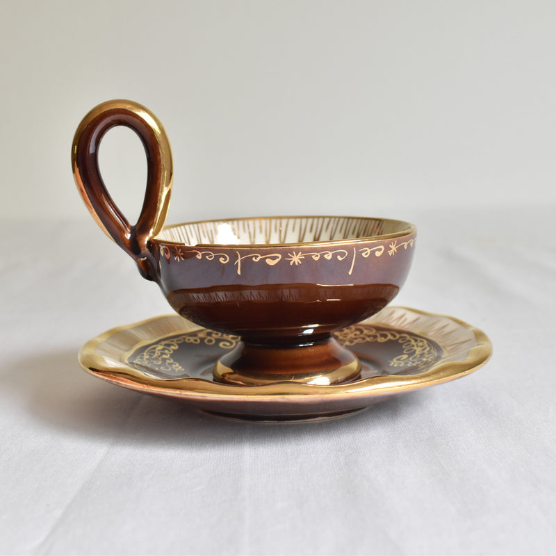 ア.ドラサンヴァル A.Dressinval コーヒーカップ＆ソーサー ブラウン