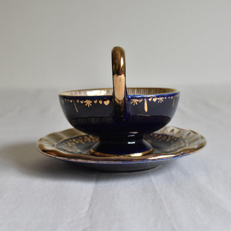 Zika コーヒーカップ＆ソーサー ダークブルー B