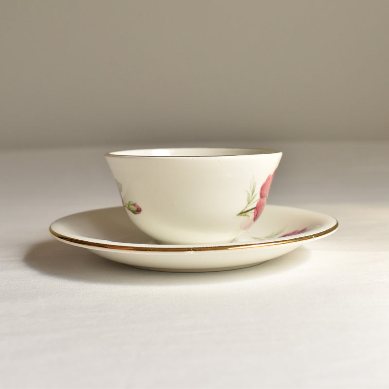 Vintage Gien Rosine Cup & Saucer A